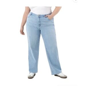 Seven7 Women Loose Straight High Rise Jeans Key West Light Wash 22W